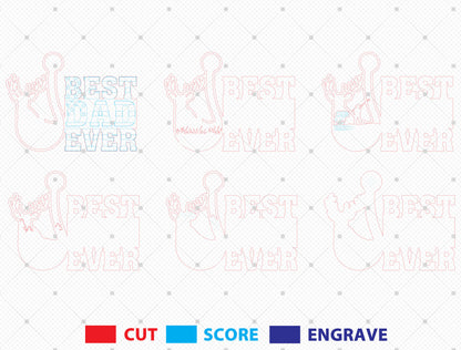 Best Dad Ever Multilayer SVG Laser Cut File for LightBurn and xTool