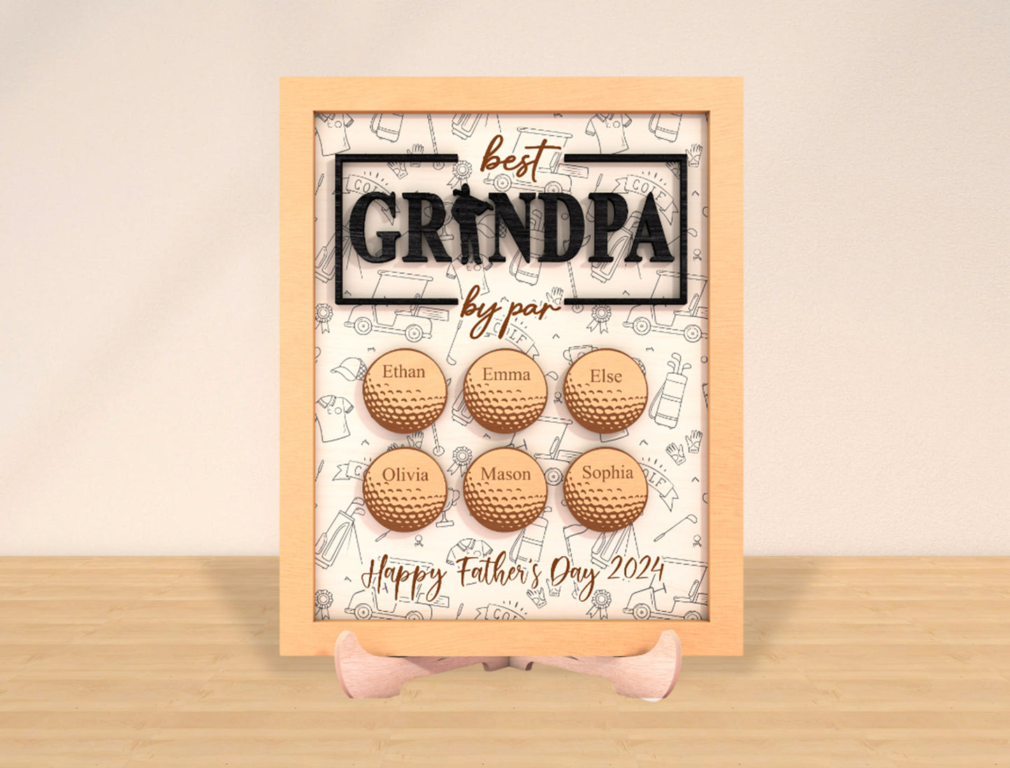 Personalized Golf Dad Sign SVG Laser Cut File for Glowforge and xTool