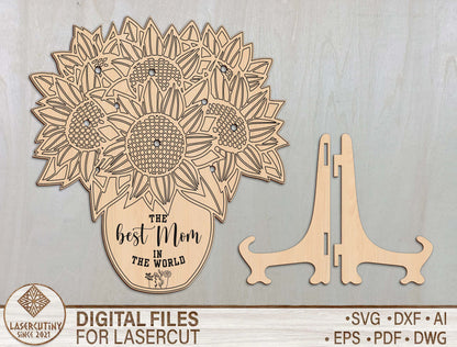 Mother's Day Bouquet Holder SVG Floral Insert Stand for Glowforge