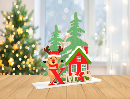 Christmas XMAS Tabletop Decor SVG Laser Cut Designs