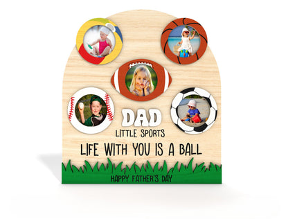 Father’s Day Football Photo Sign SVG Laser Cut File for LightBurn and xTool