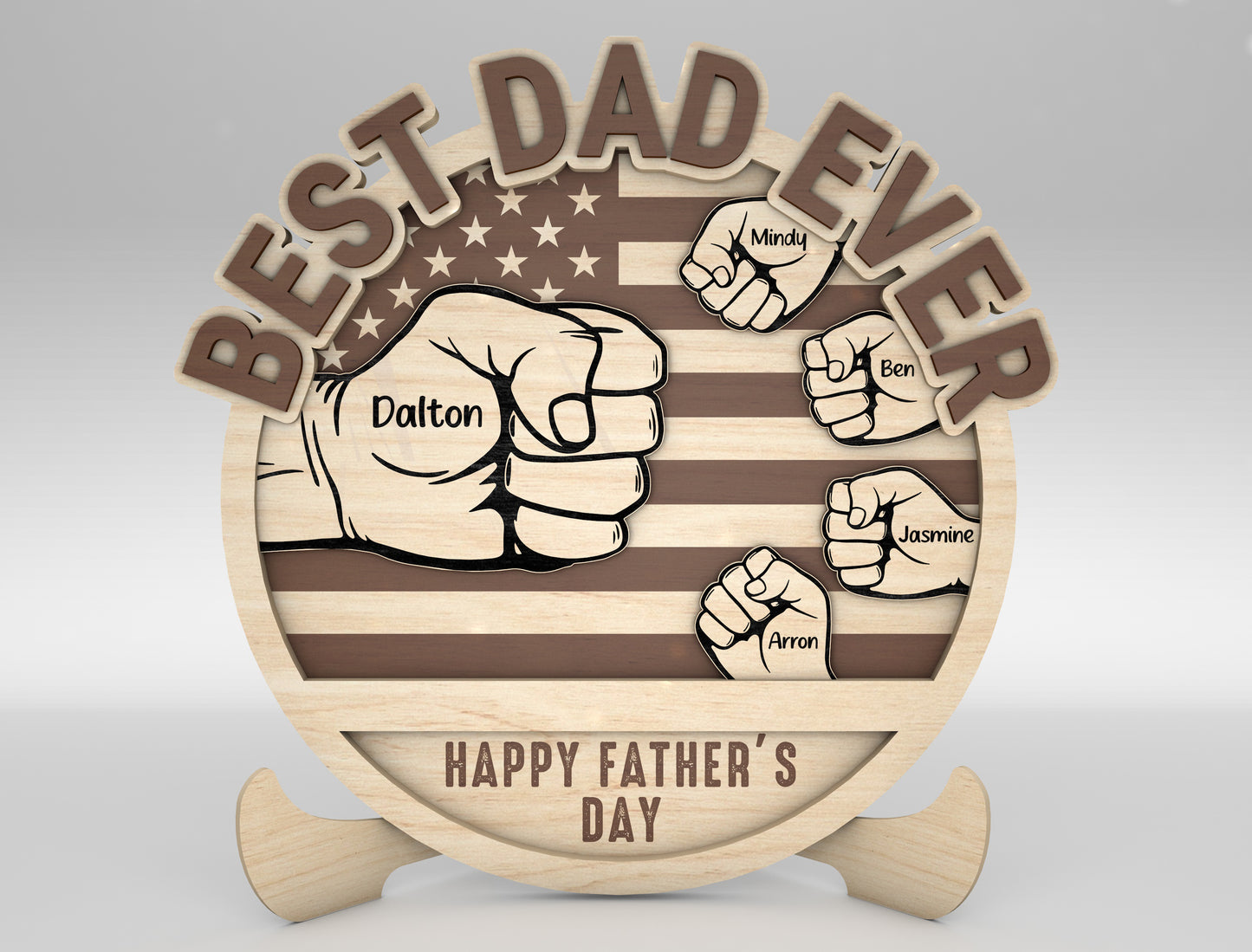 Personalized Dad Fist Bump SVG for Glowforge and xTool