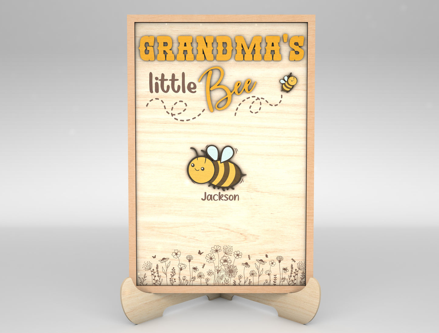 Grandma Bee Reasons to Be Happy Sign SVG for Glowforge and xTool