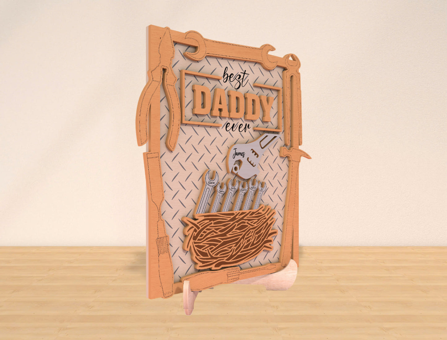 Personalized Tool Dad Sign SVG Laser Cut File for Glowforge and xTool