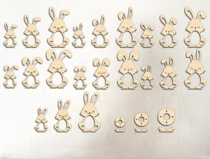 Easter Bunny Egg Holder Stand SVG Cute Bunny for Glowforge and xTool