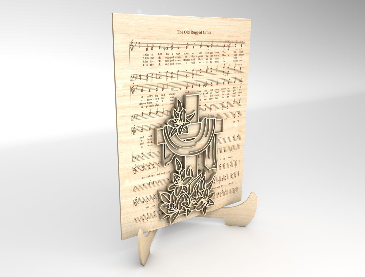 Christian Cross Easter Tabletop Sign SVG for xTool and Glowforge