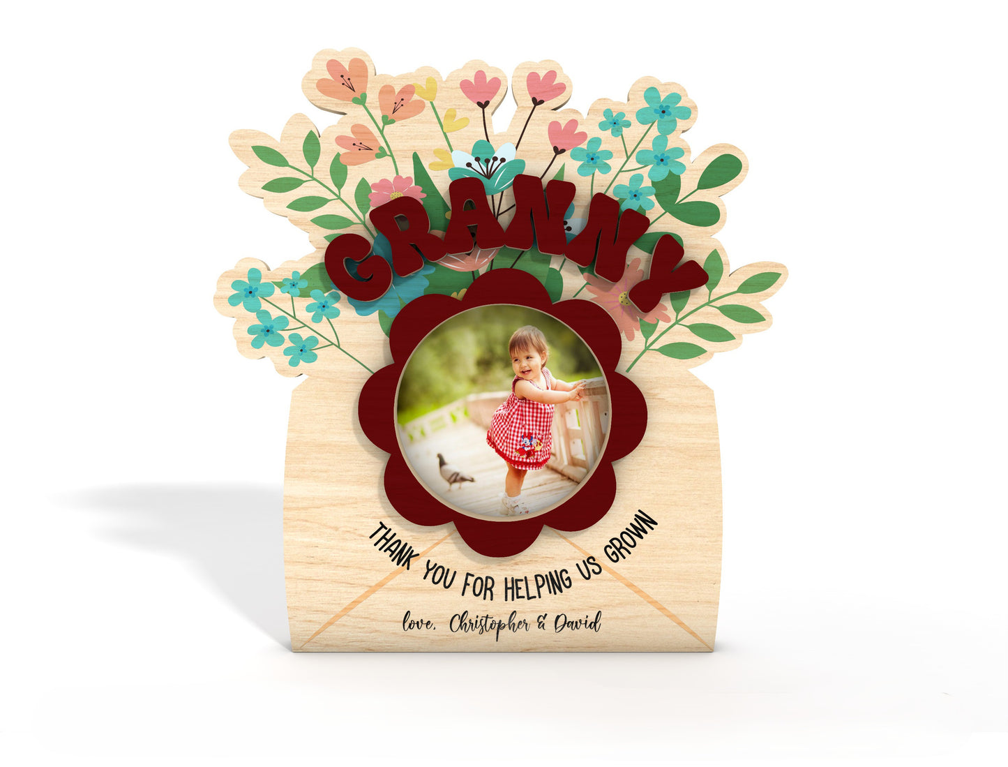 Floral Photo Frame Bouquet SVG Set Wooden Picture for Glowforge