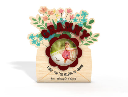 Floral Photo Frame Bouquet SVG Set Wooden Picture for Glowforge
