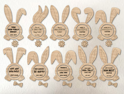 Cute Bunny Ear Easter Tag Sign SVG Bundle 10 Designs for Glowforge and xTool