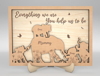 Everything We Are Baby Elephant Family Sign SVG for LightBurn