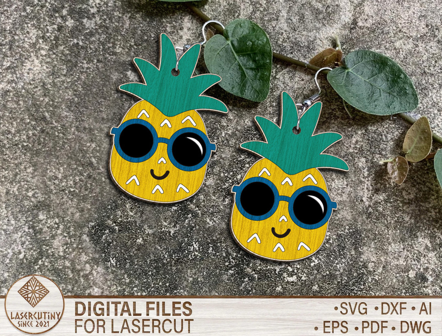 Pineapple Sunglasses Earring SVG Bundle with 19 Summer Designs