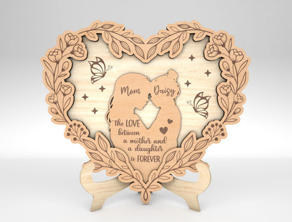 Floral Lace Mother Photo Frame Sign SVG for xTool and LightBurn