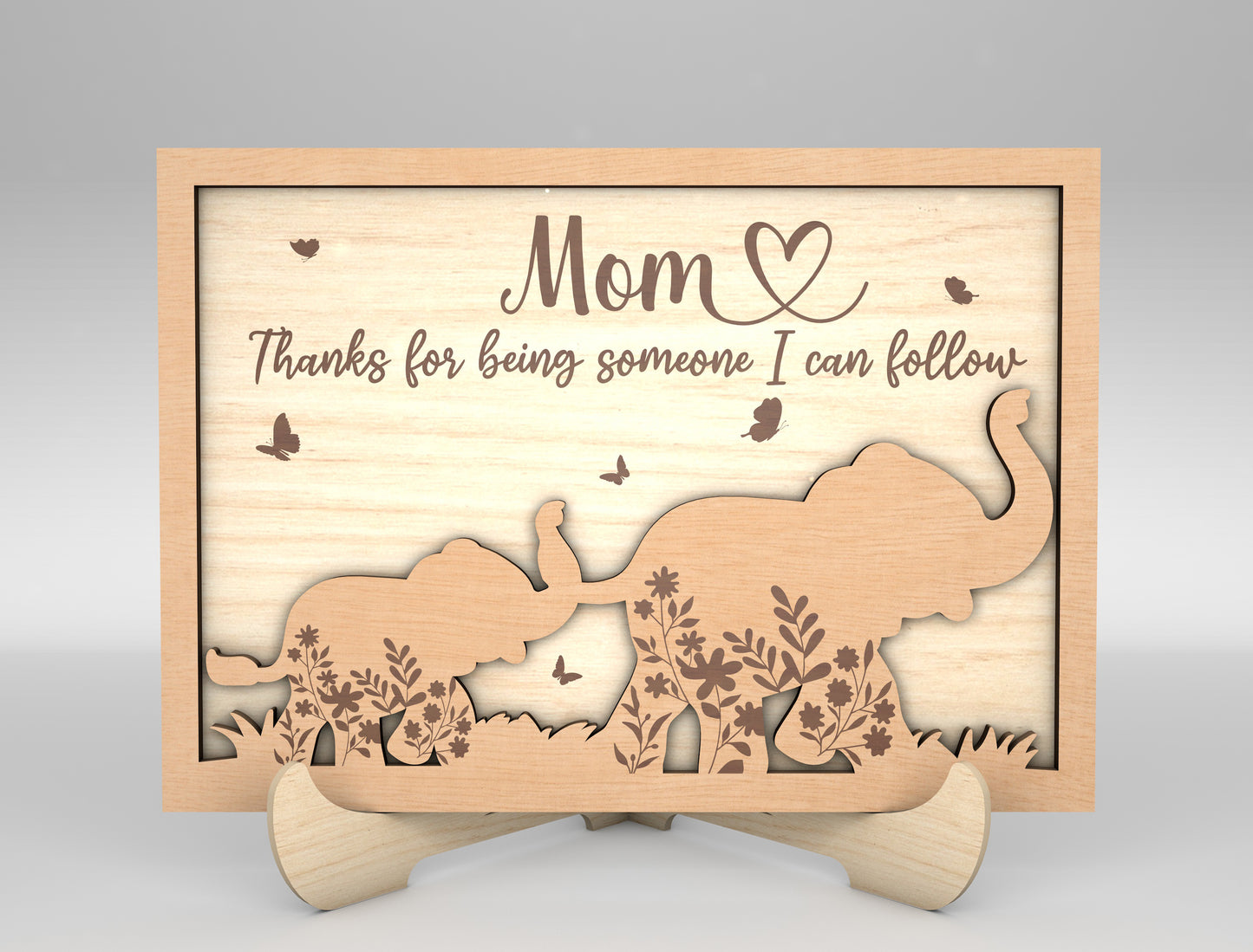 Love You Forever Elephant Mom Family Sign SVG for Glowforge