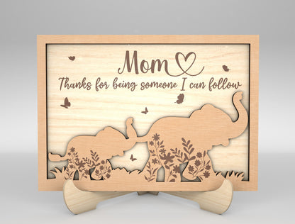 Love You Forever Elephant Mom Family Sign SVG for Glowforge