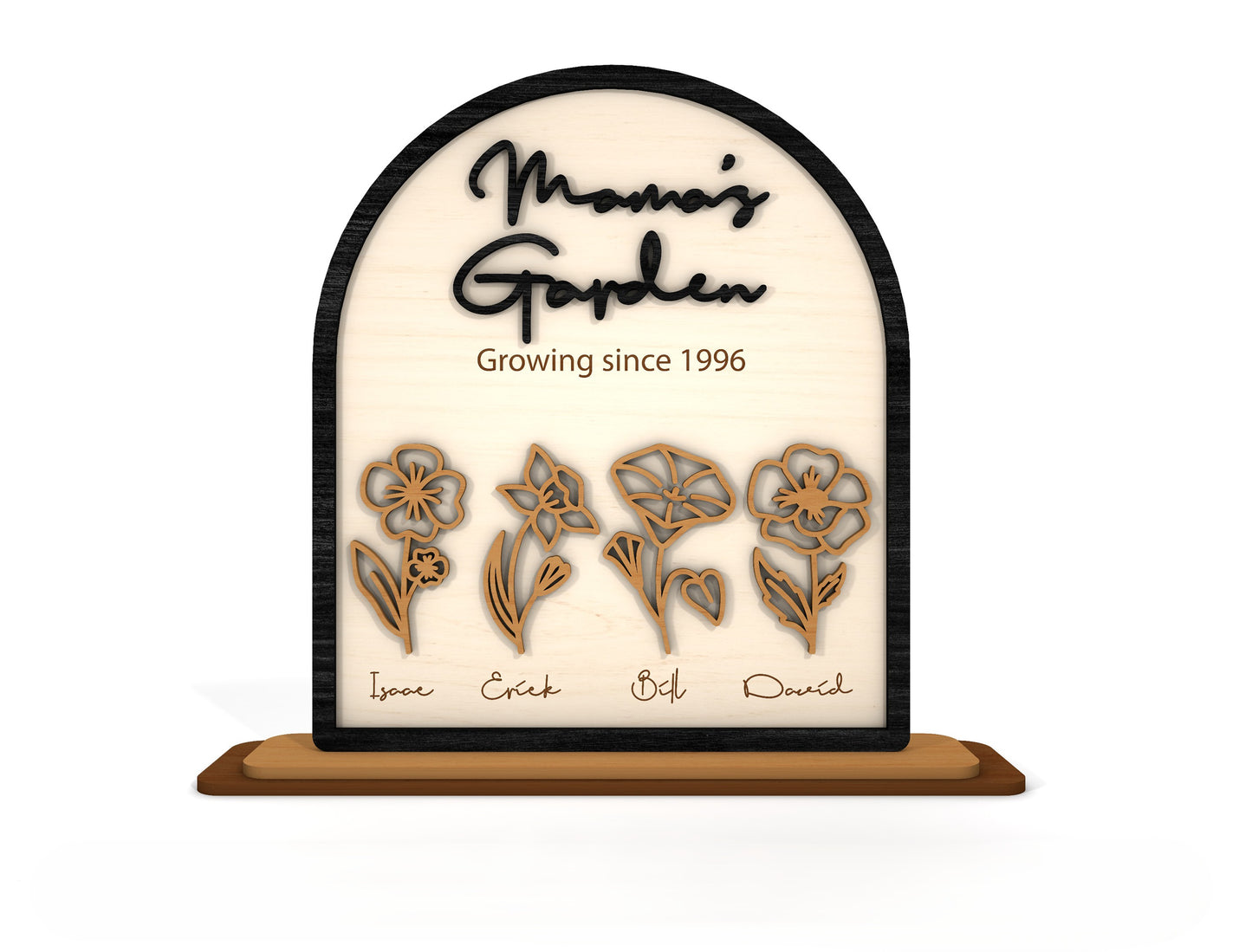 Grandma Garden Floral Arch Sign SVG Bundle for LightBurn and xTool