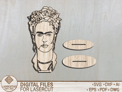 Abstract Floral Face Stand SVG Artistic Woman Line Art for Glowforge