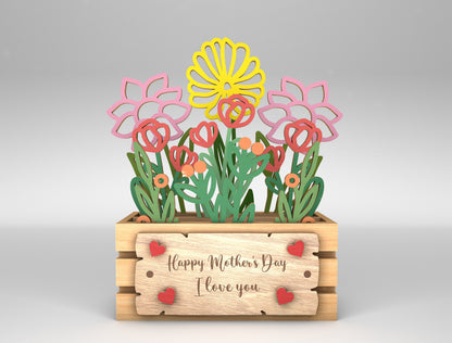Flower Pot SVG Bundle Mother's Day Tabletop Decor for xTool