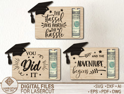 Graduation Cash Holder SVG Laser Cut File for xTool and LightBurn