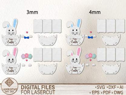 Easter Bunny Treat Box SVG Spring Gift Holder Happy Easter for LightBurn