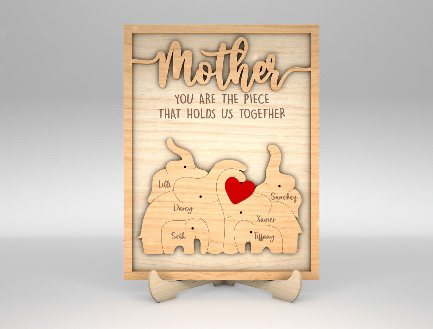Custom Name Kids Family Sign SVG Multiple Mom Titles for LightBurn