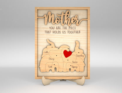 Custom Name Kids Family Sign SVG Multiple Mom Titles for LightBurn