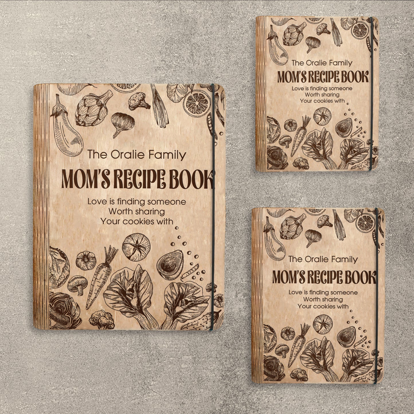 Mom's Recipe Book SVG Heart Food Floral Cookbook for xTool