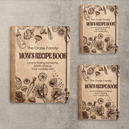 Mom's Recipe Book SVG Heart Food Floral Cookbook for xTool