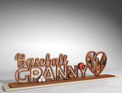 Personalized Sports Mom Photo Heart Sign SVG for LightBurn