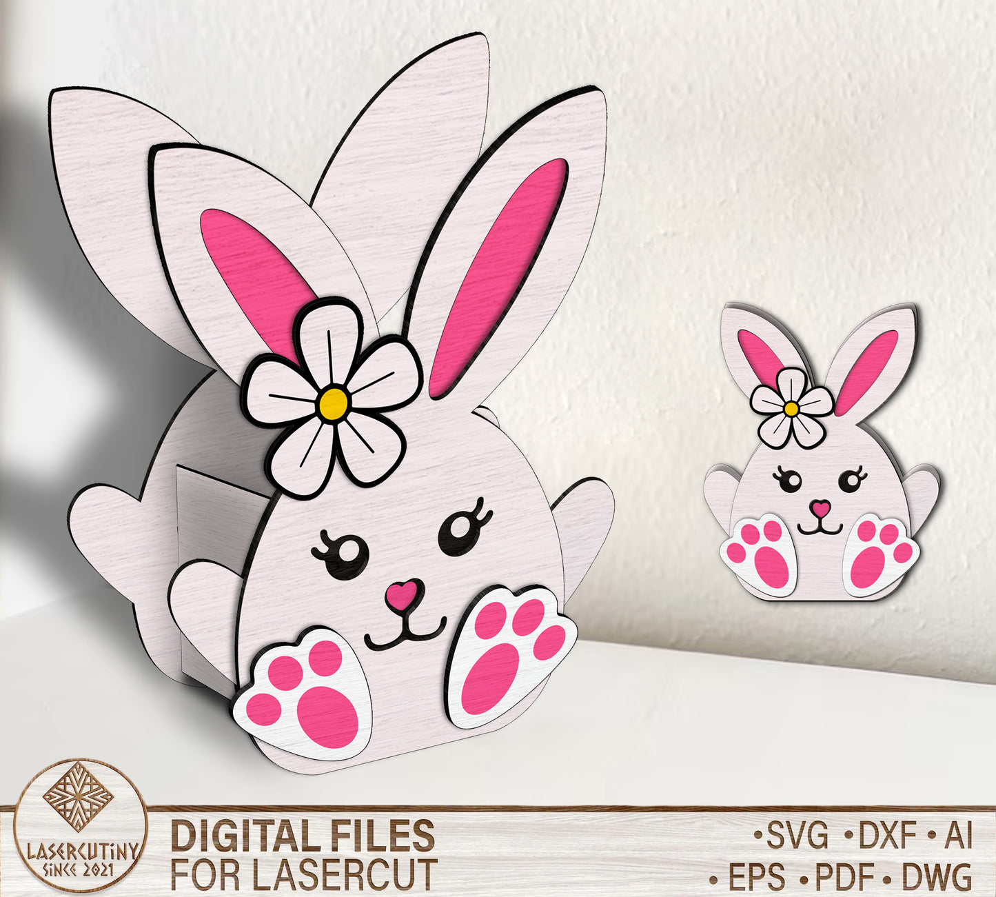 Happy Easter Bunny Egg Basket SVG 6 Designs for Glowforge and xTool