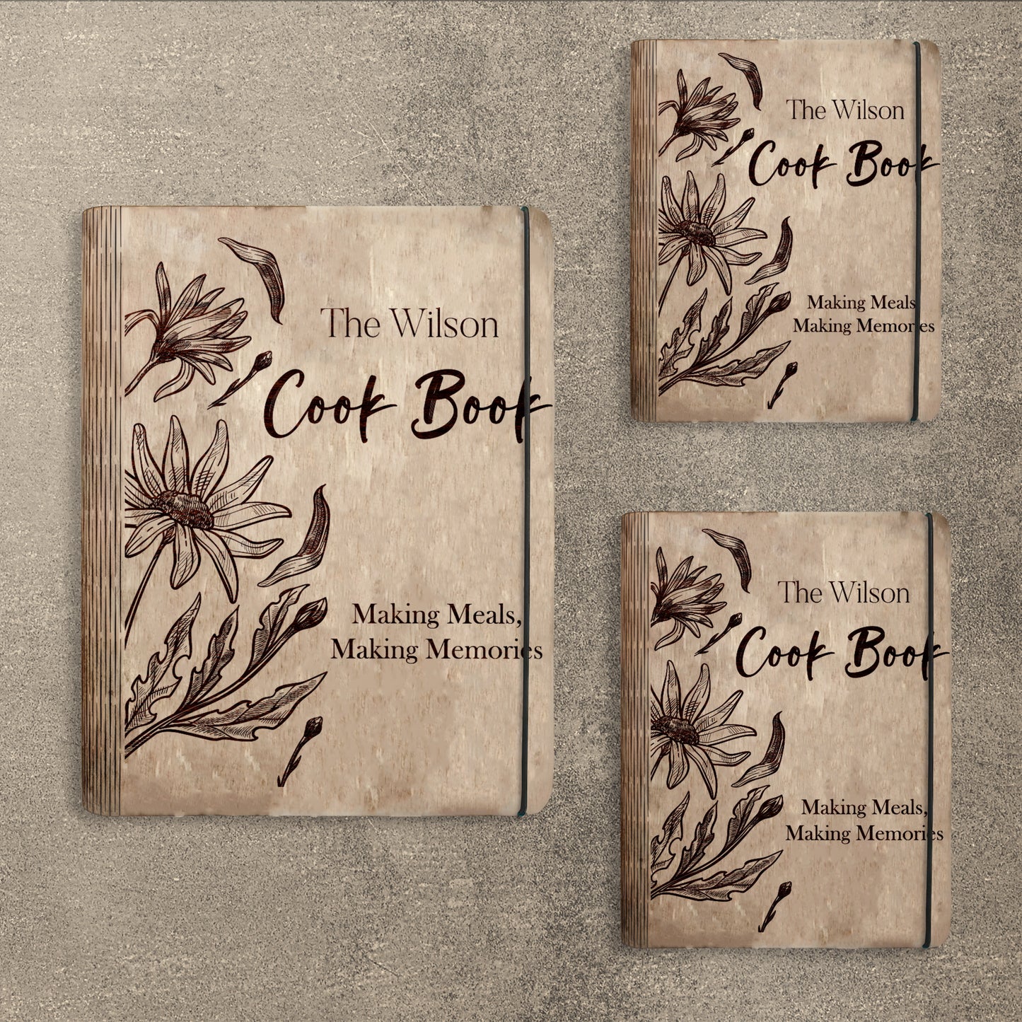 Floral Vintage Recipe Book SVG Cookbook Cover for LightBurn and xTool