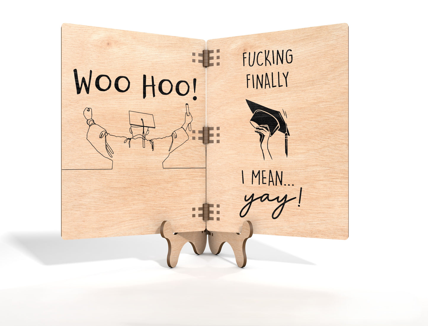 Graduation Folding Gift Card SVG for Glowforge and xTool