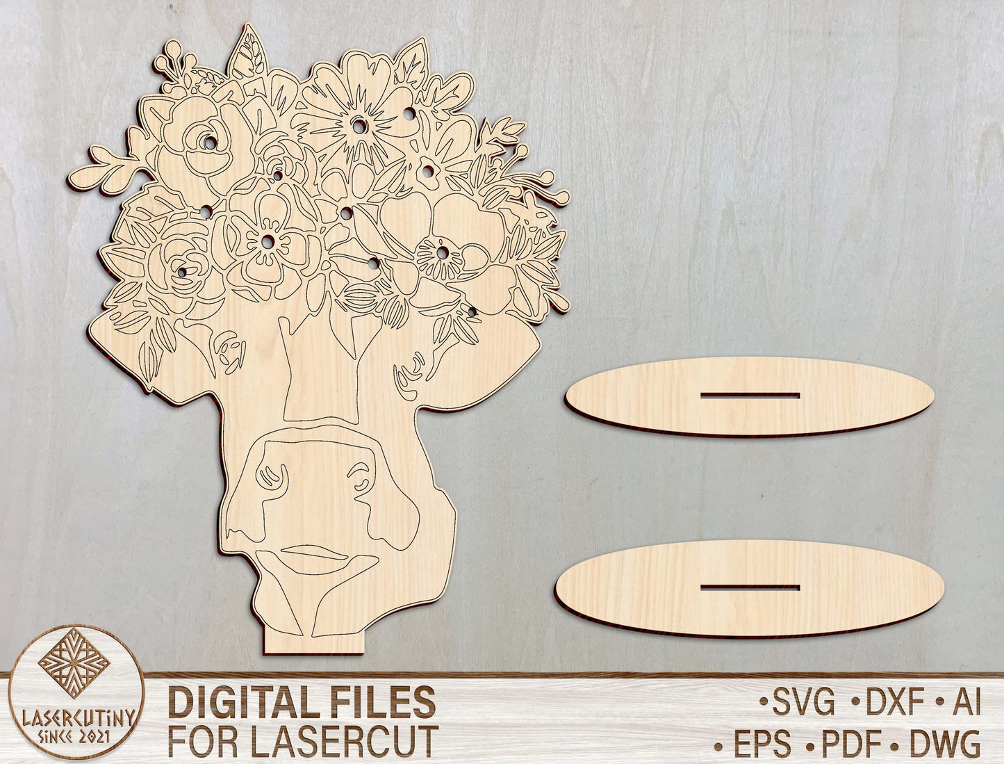 Animal Floral Stand SVG Cute Flower Holder Decor for Glowforge