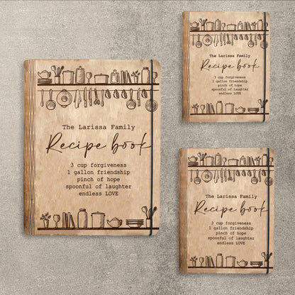 Kitchen Food Doodle Recipe Book SVG Cookbook Cover for Glowforge