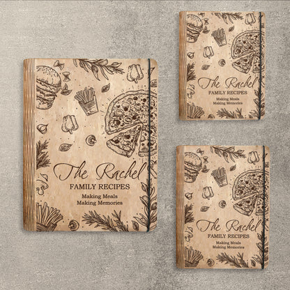 Kitchen Food Doodle Recipe Book SVG Cookbook Cover for Glowforge