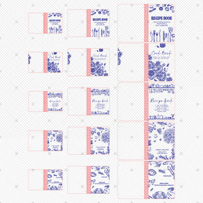 Kitchen Food Doodle Recipe Book SVG Cookbook Cover for Glowforge