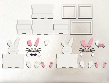 Personalized Easter Bunny Basket SVG Cute Wooden Box for Glowforge and xTool