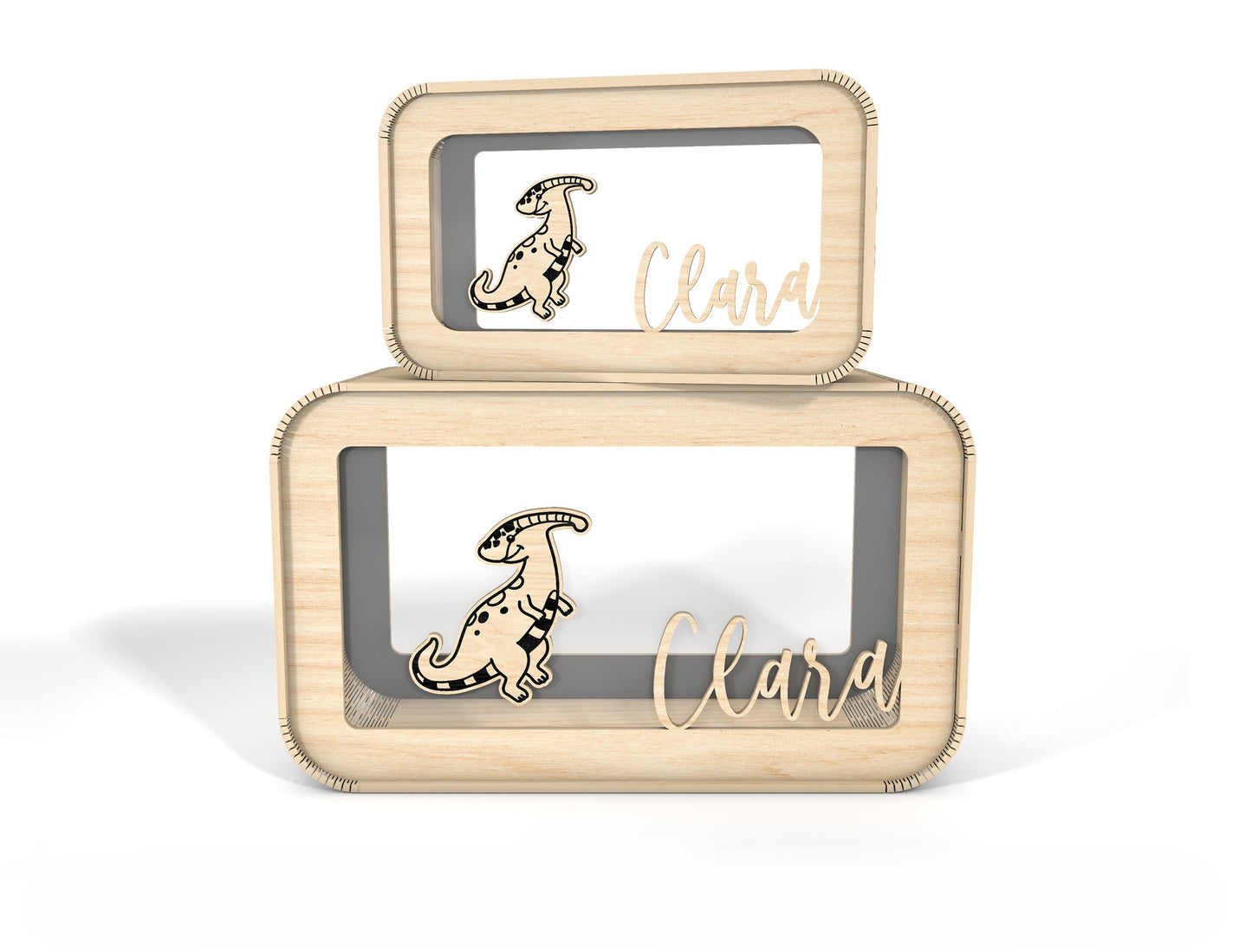 Personalized Dinosaur Money Box SVG Laser Cut File for xTool and LightBurn
