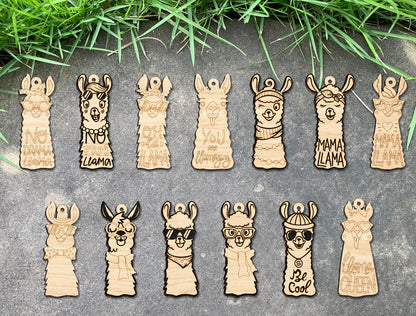 Funny Llama Earrings SVG Bundle Laser Cut File for LightBurn and xTool