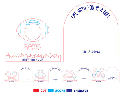 Football Dad Photo Sign SVG Bundle Laser Cut File for xTool and Glowforge