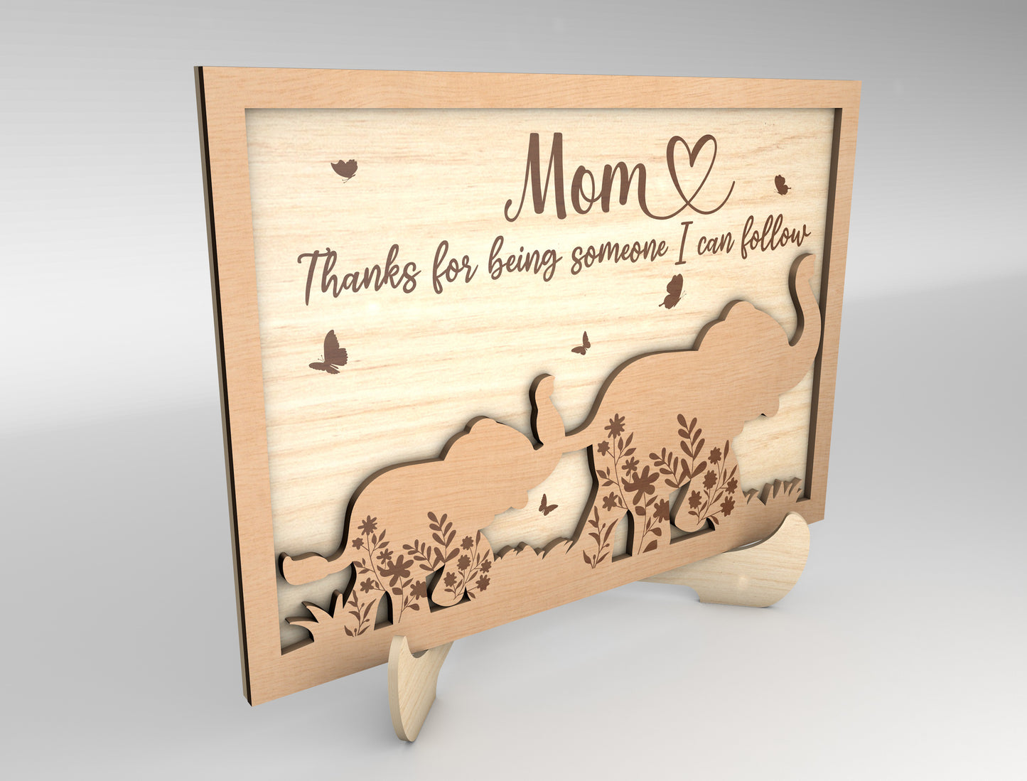 Love You Forever Elephant Mom Family Sign SVG for Glowforge