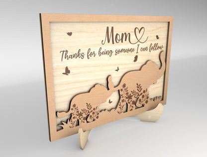Love You Forever Elephant Mom Family Sign SVG for Glowforge