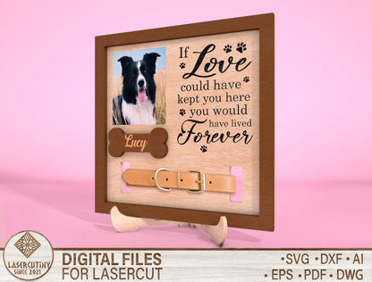 Dog Collar Memorial Frame SVG Laser Cut File for LightBurn