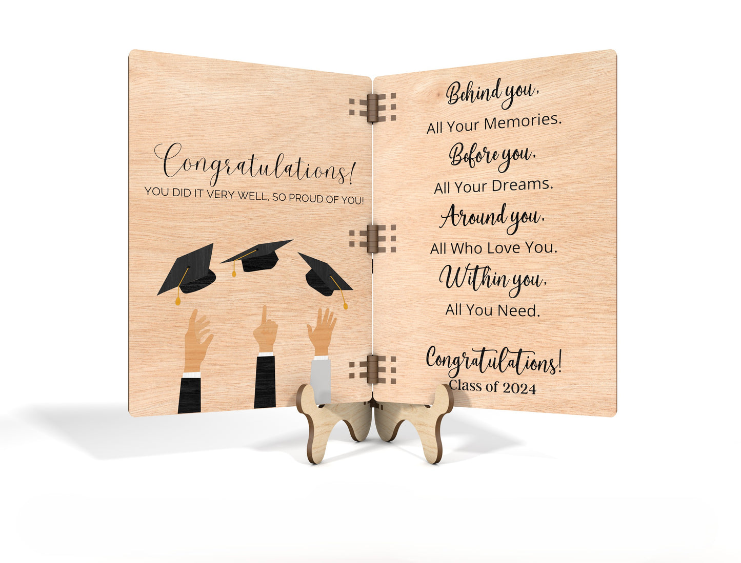 Graduation Folding Gift Card SVG for LightBurn and Glowforge