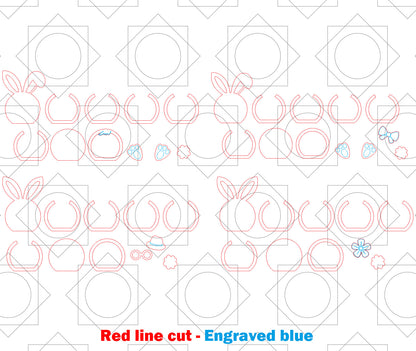 Personalized Easter Bunny Candy Basket SVG Custom for Glowforge and xTool