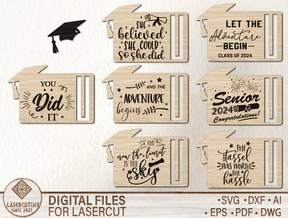 Graduation Cash Holder SVG Laser Cut File for xTool and LightBurn