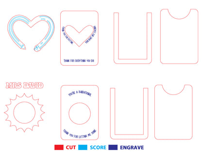 Teacher Photo Magnet Frame SVG Bundle for Glowforge and LightBurn