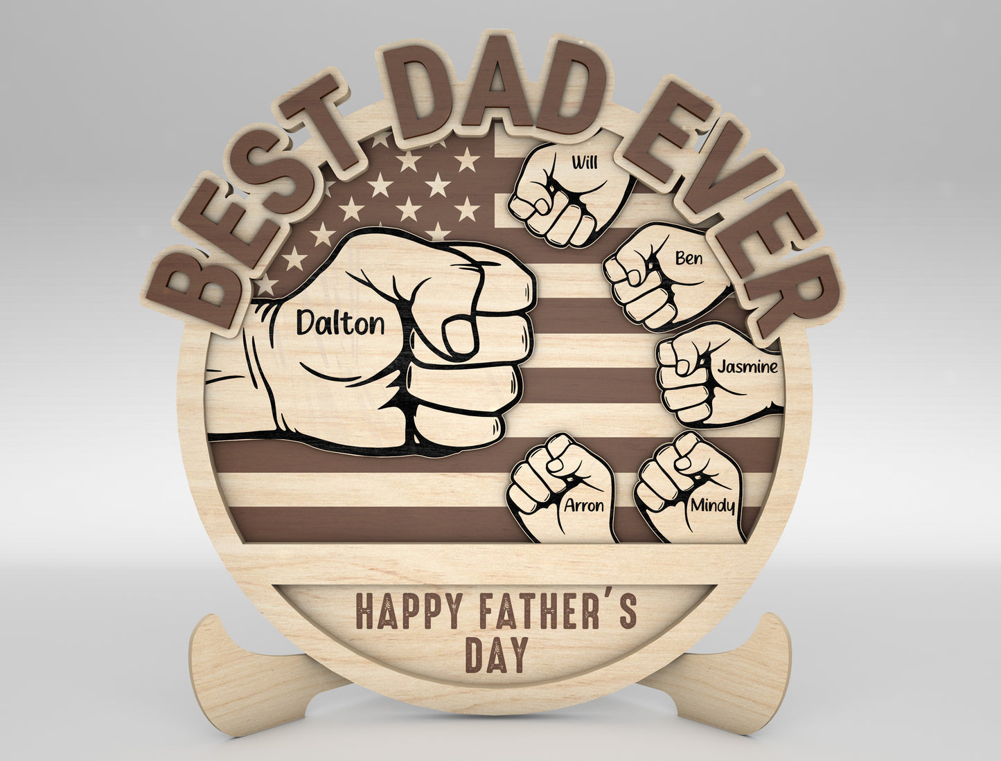 Personalized Dad Fist Bump SVG for Glowforge and xTool