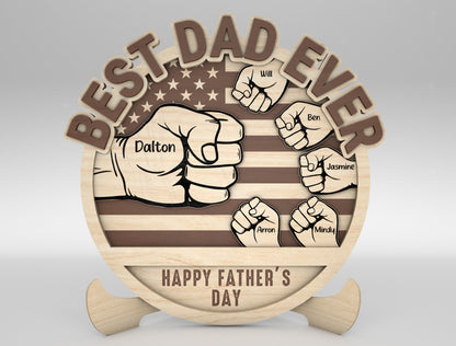 Personalized Dad Fist Bump SVG for Glowforge and xTool