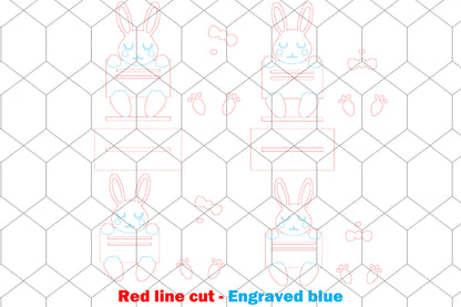 Personalized Easter Bunny Money Holder SVG Custom for LightBurn and xTool