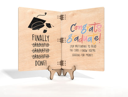 Graduation Folding Gift Card SVG for Glowforge and xTool